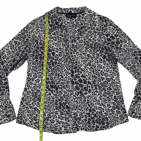 JONES New York Black White Leopard Print Jacket L - Picture 6 of 14